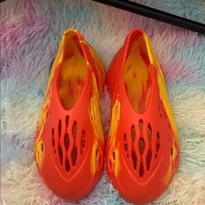 Vibrant Orange and Yellow Slip-On Shoes